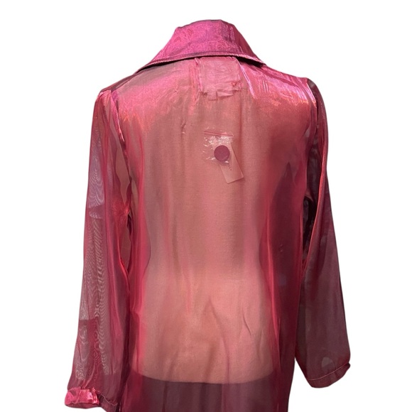 NWT Anthropologie‎ Femme Sheer Trench Coat Duster Unique Dopamine Dressing - Picture 8 of 13